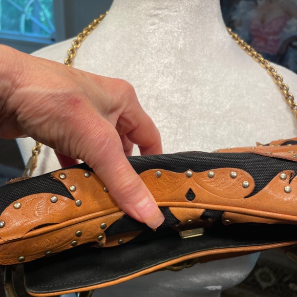 Rare Designer Gucci Studded with Horse Bit Black/Brown Bag - Picture 7 of 11